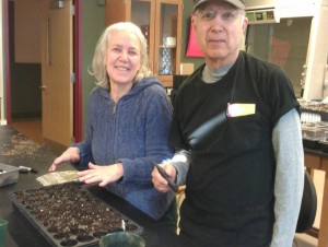 Corinne and Daniel Pelzl propagate plants in a workshop funded by the Llewellyn Foundation. Photo by Linda Fuselier. 
