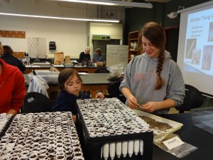 Kelly and Katie Quigley participate in a native seed propagation workshop. Photo by Linda Fuselier. 